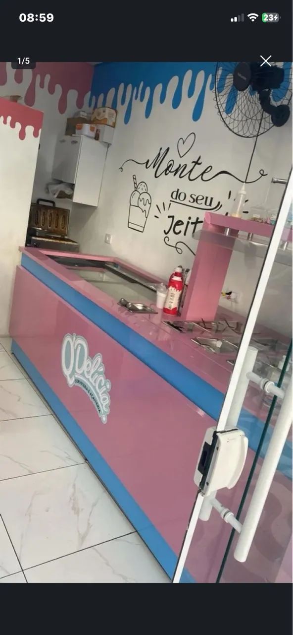 Balcão de sorveteria 