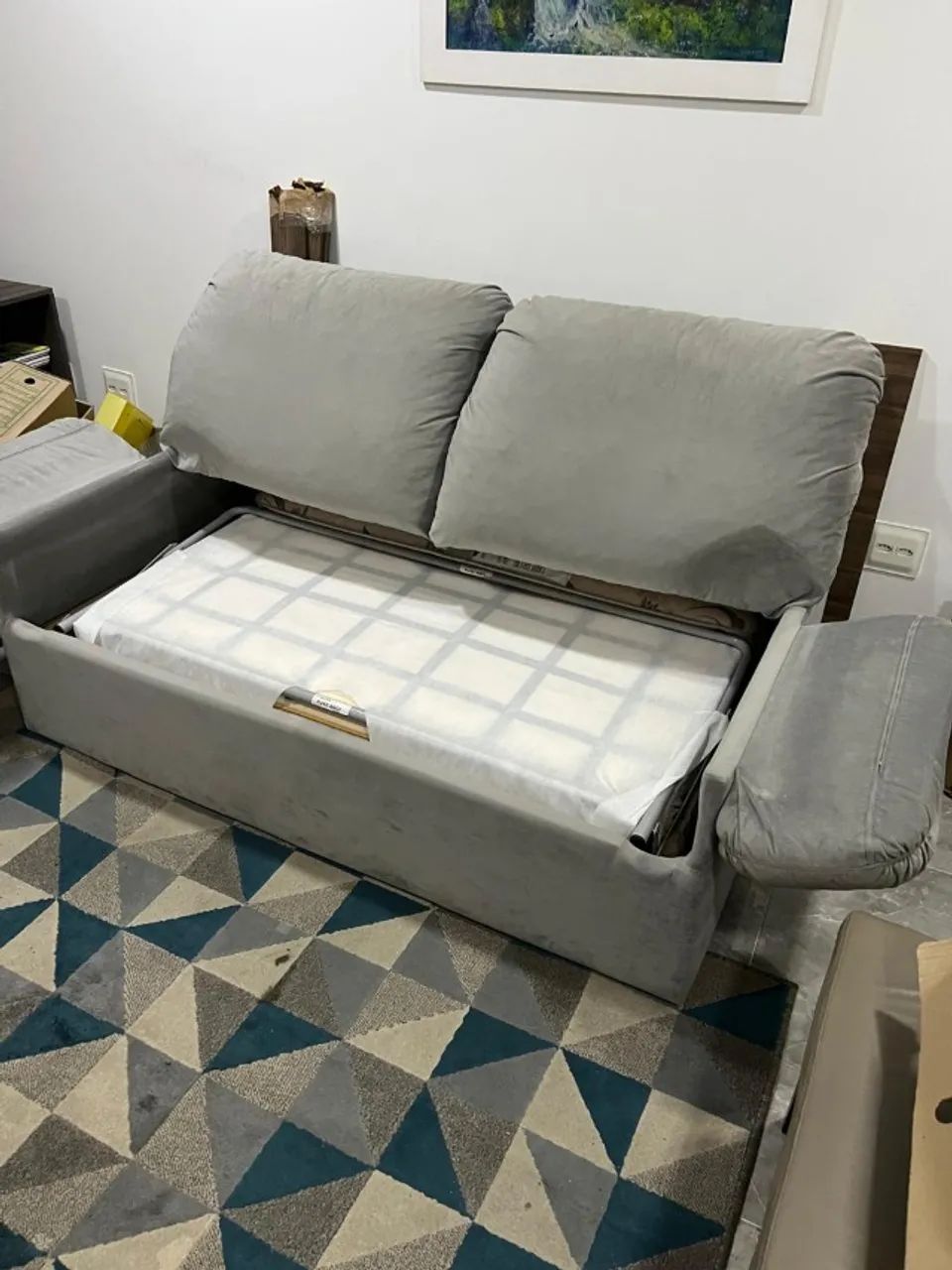sofá-cama cinza - Foto 3