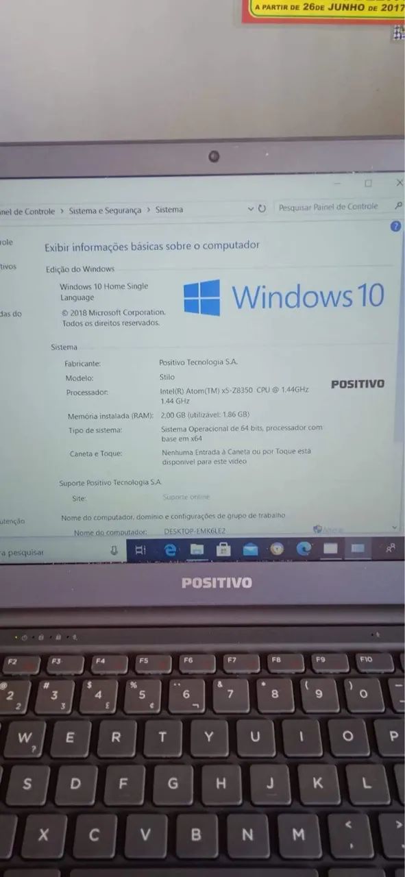 Notebook positivo 300 ou 280 no pix