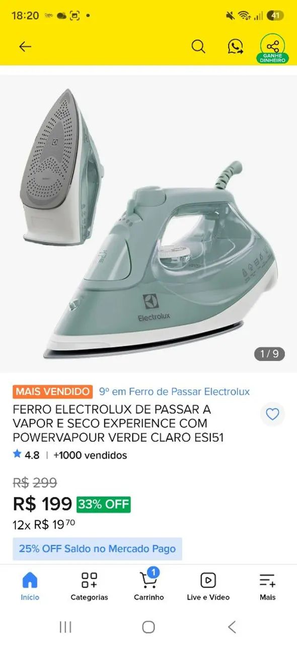Ferro de passar Eletrolux  - Foto 4