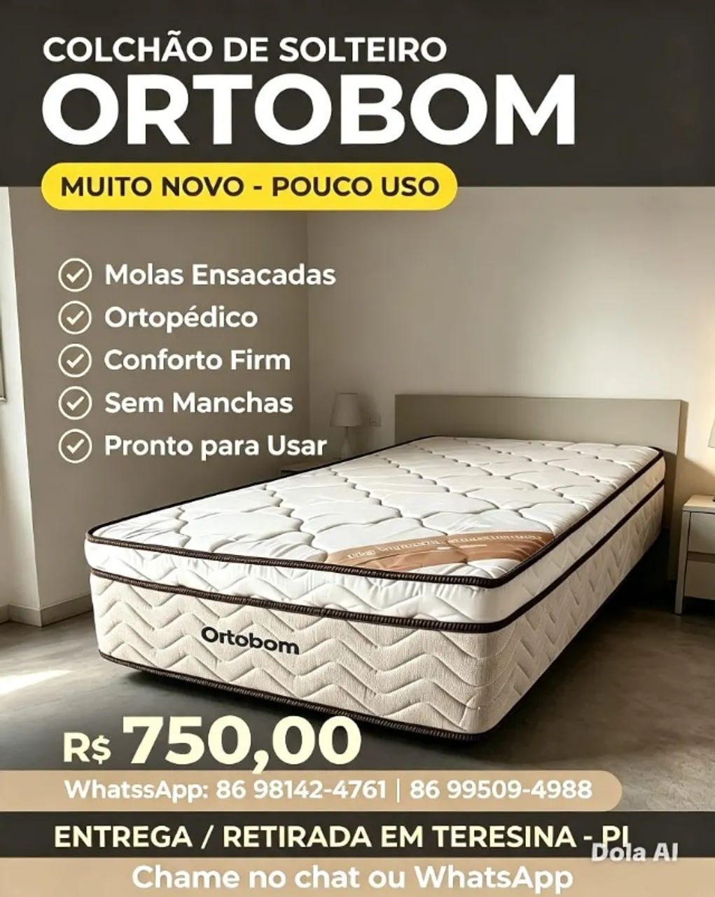 VENDE-SE COLCHÃO ORTOBOM- NEW ORTOTECH 