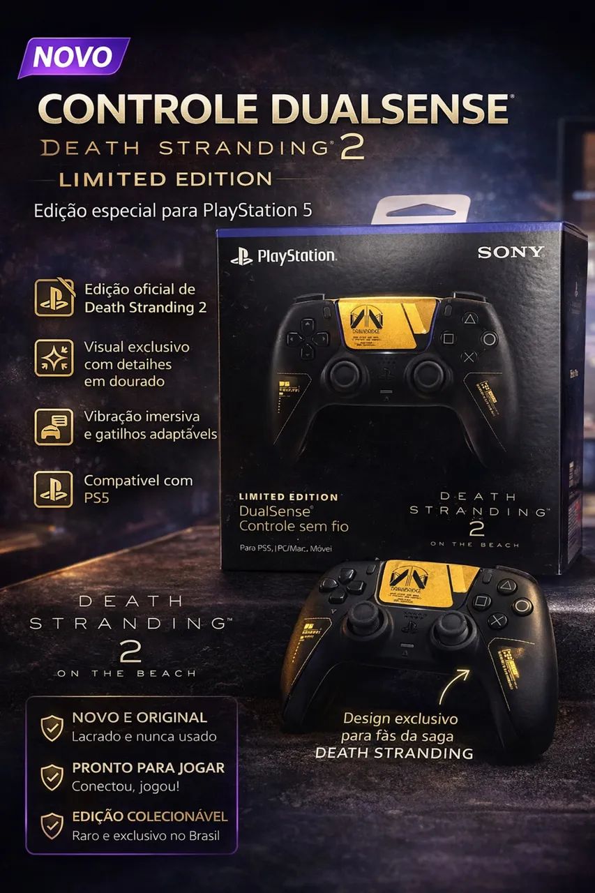 Controle DualSense PS5 Death Stranding 2 Limited Edition - Novo e Lacrado