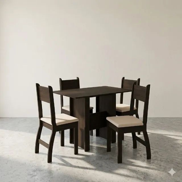 Mesa de Jantar Milano com 4 Cadeiras (Produto Novo!)