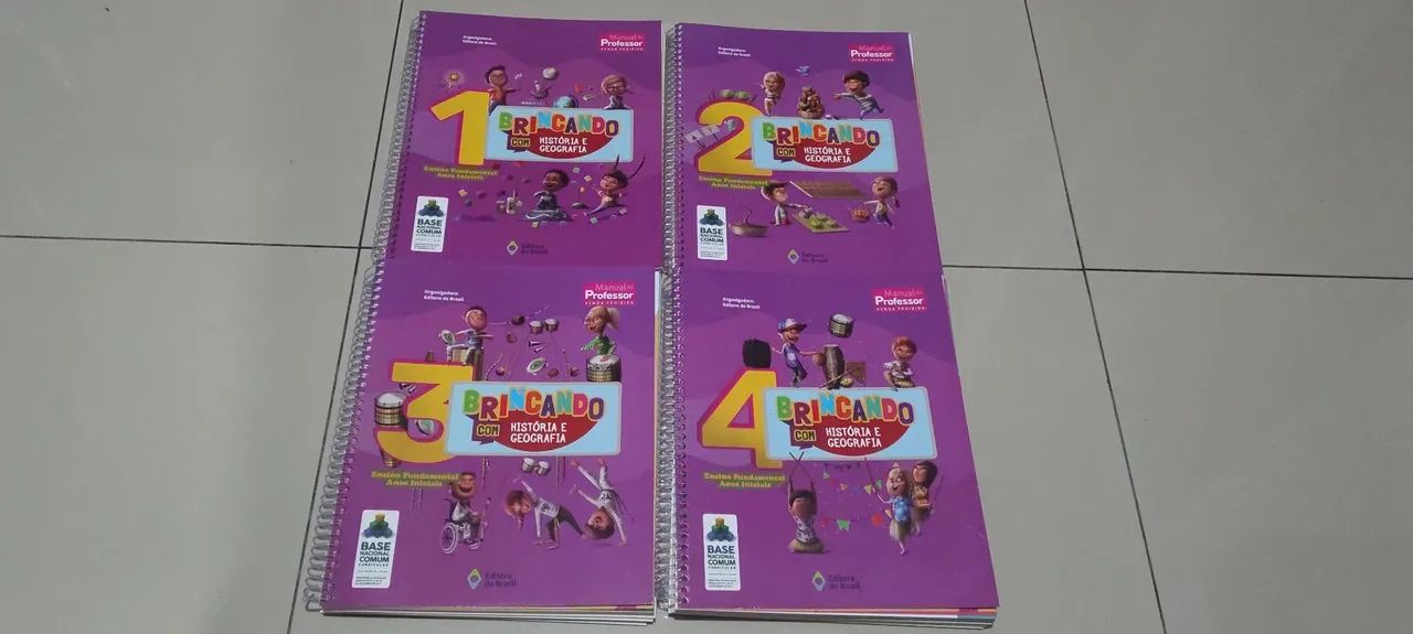 Livros Brincando com a História e Geografia do Professor 1,2,3,4