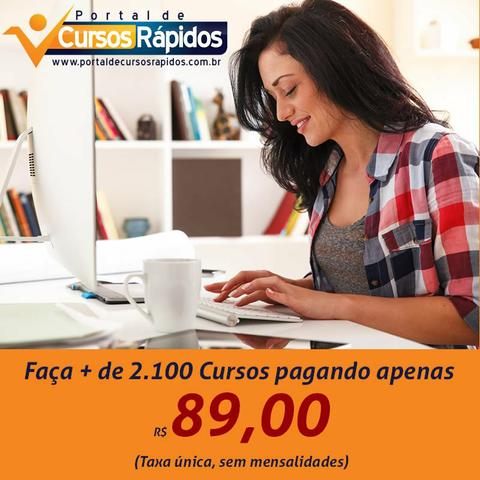 Vários cursos online do seu interesse, por apenas 89,00 reais.