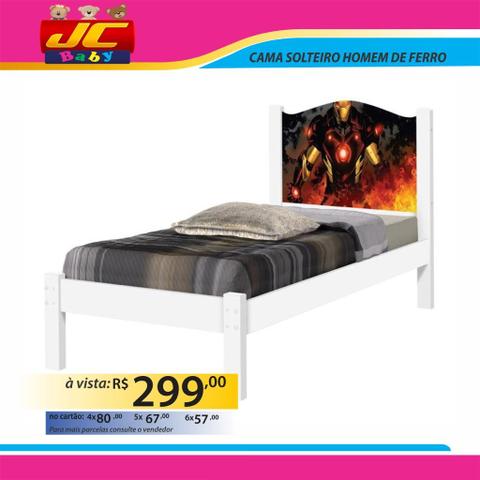Cama solteiro homem de ferro