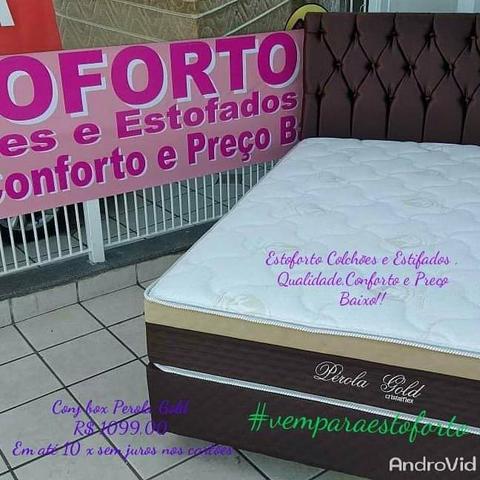 Cama Box Casal Cristalflex Colchão de molas ensacadas R$ 1099 em até 10x nos cartões