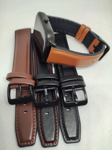 Pulseira Emborrachado Estilo Couro 20mm para Smartwatch - Foto 5