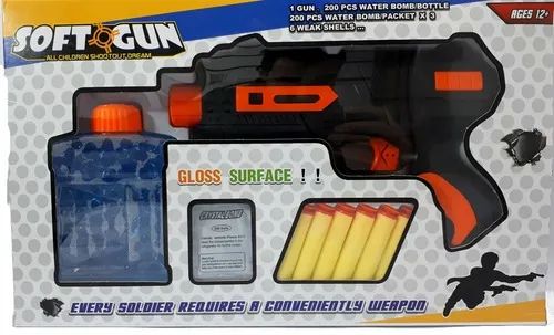 Lançador Nerf Pistola Lança Dardos E Bolinhas Gel Soft Gun - 400