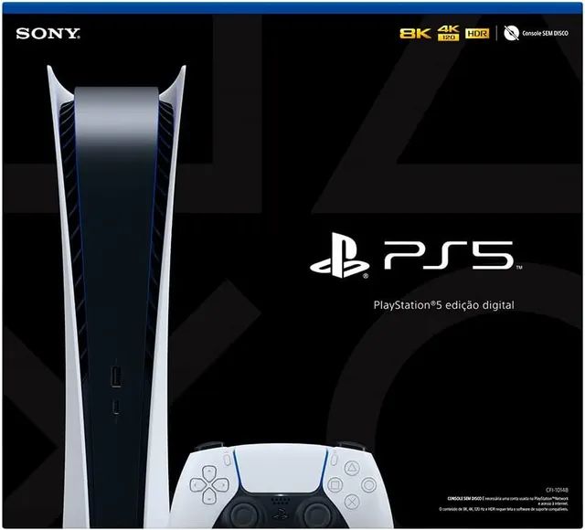 Playstation 5 Sony, 825GB, 1 Controle Sem Fio, Standard com Disco