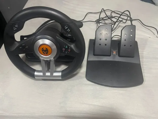 Volante de PC, volante de corrida de jogos USB universal para uso de PC PS3  PS2, volante de corrida com pedal, rotação de 180 graus : :  Games e Consoles