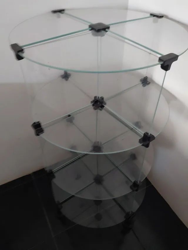 Estante expositora de vidro