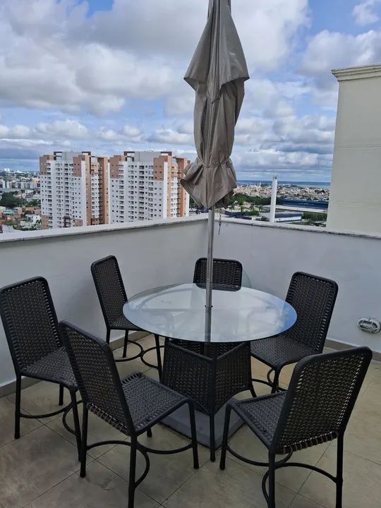 Jogo de Mesa de Jardim com 6 Cadeiras