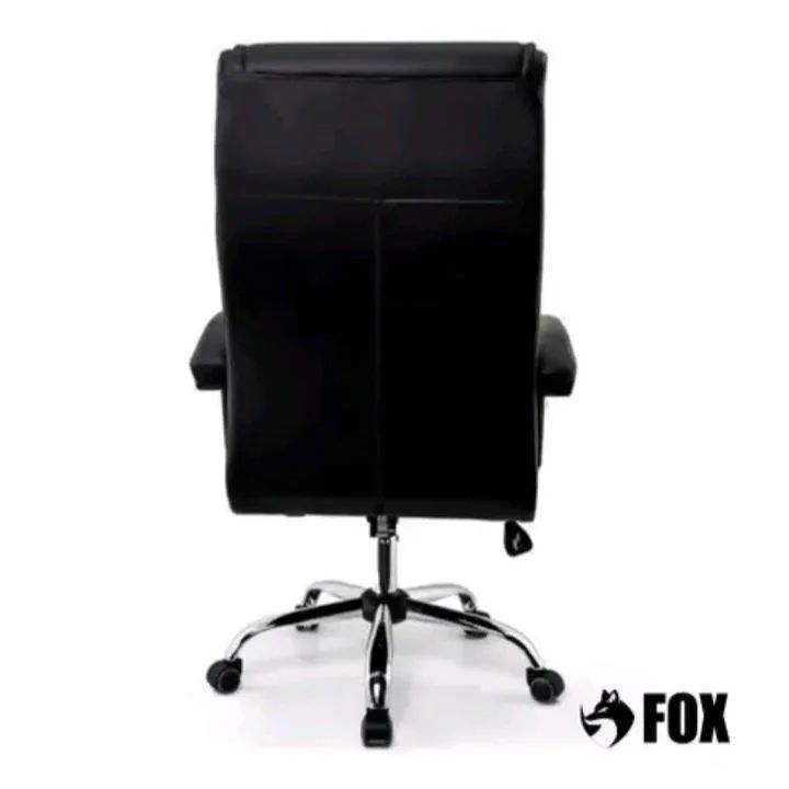 Cadeira de Escritório Giratória com Rodinhas - Couro Preto - Foto 4