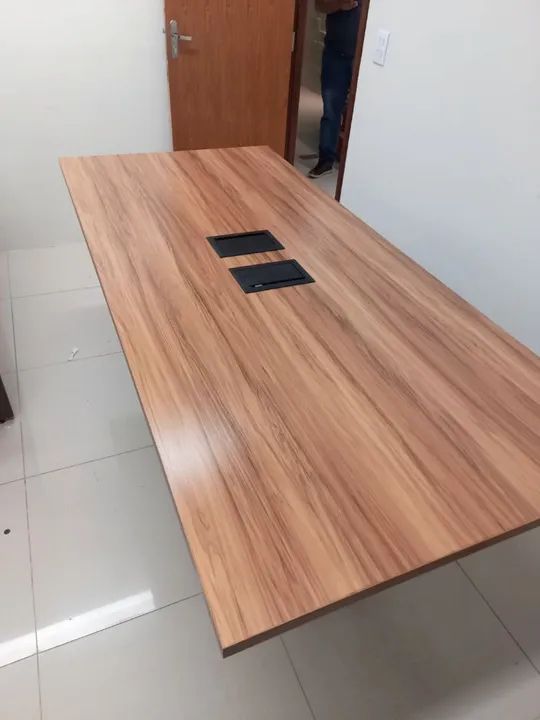 Mesa de Reunião Nogal 2cx tomada - Foto 2