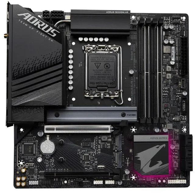 Placa Mãe LGA1700 Z790M DDR5 12ª/13ª/14ª Geração Aorus Elite AX WI-FI/BT/m-ATX - WZetta  - Foto 2