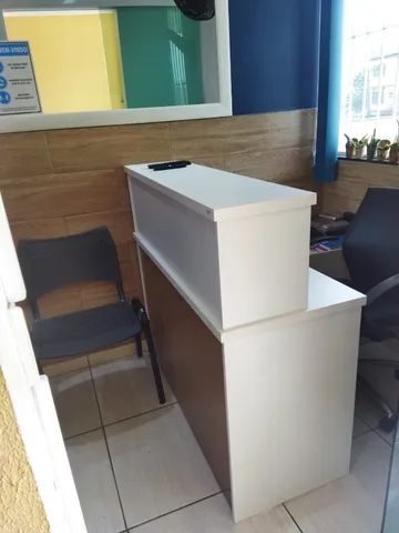balcão para recepção reto com frente amadeirado  - Foto 5