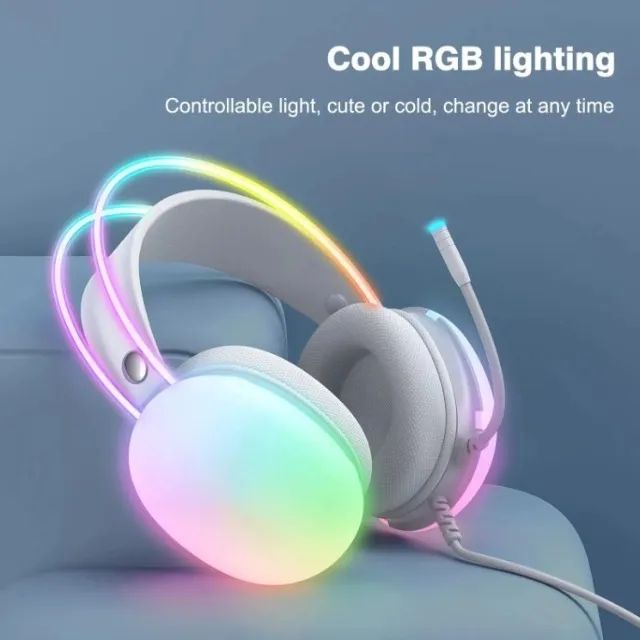 Headset Onikuma X25 Rgb Branco ou Preto - Foto 4