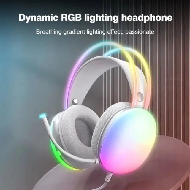 Headset Onikuma X25 Rgb Branco ou Preto - Foto 3