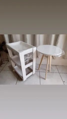 Carrinho auxiliar+ mesinha decorativa 