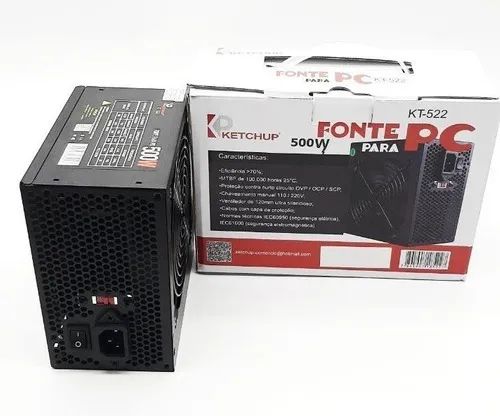 Promoção: Fonte Atx 500w Gamer Ultra Silence Pc  Bivolt 110v/220v Cor Preto - Foto 3