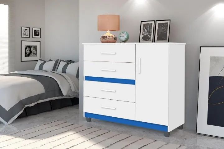 Cômoda Pietra 4 Gavetas + 1 Porta! Frete e montagem grátis. 