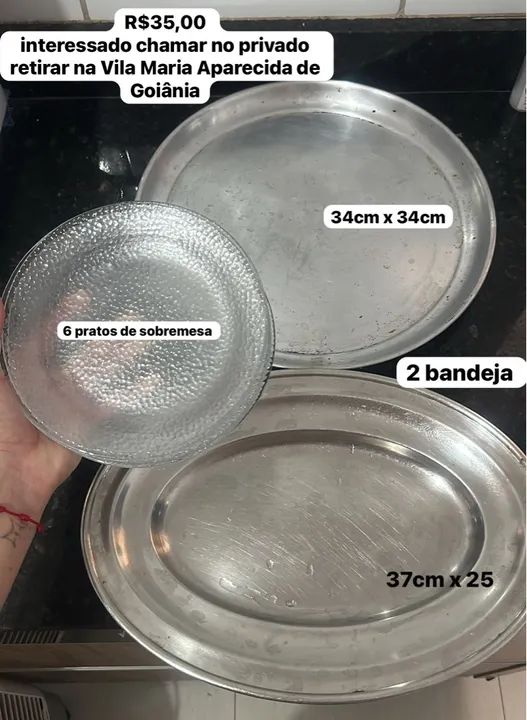 Desapego Conjunto de Bandejas e Pratos de Sobremesa - Foto 2