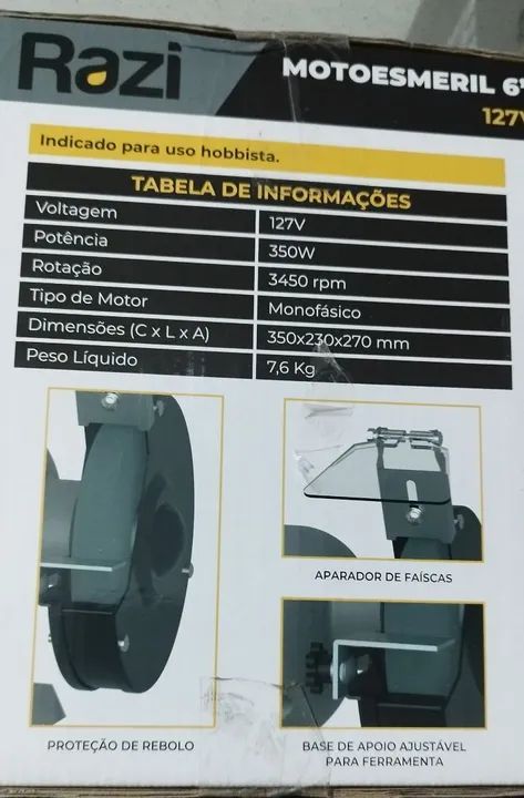 Moto esmeril 6'' Razi 127V - Novo - Foto 2