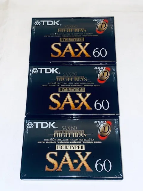 Coleção de 3 Fitas Cassete TDK SA-X 60 Minutos Originais Lacradas Raridade