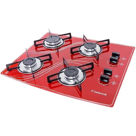 Fogão Cooktop 4 Bocas Vermelho