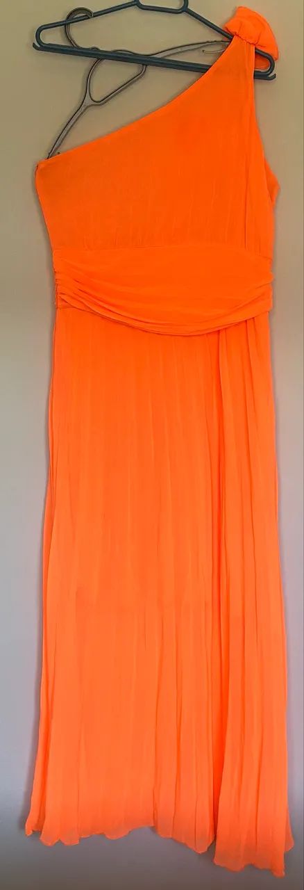 Vestido de festa plissado laranja - Foto 2