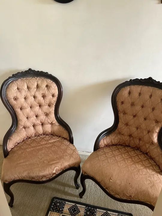 Conjunto Poltronas Luiz XV Madeira