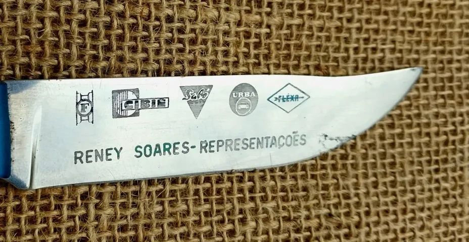 Faca antiga Promocional - 21 cm -em aço Inox com cabo em acrílico gravação de logotipos  - Foto 5