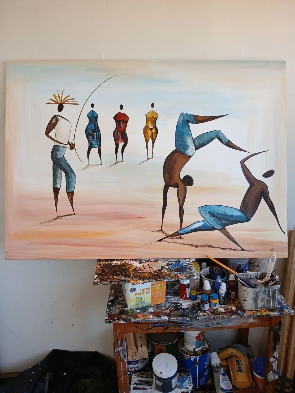 Quadro Pintado a Mão Releitura Carybé  120x80   - Foto 3