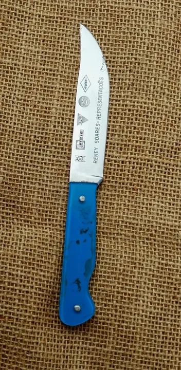 Faca antiga Promocional - 21 cm -em aço Inox com cabo em acrílico gravação de logotipos  - Foto 3