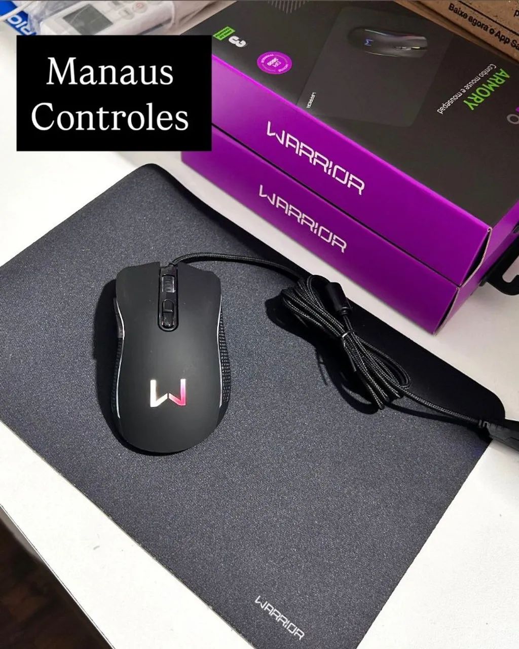 Combo Mouse e Mousepad Gamer Warrior Armory
