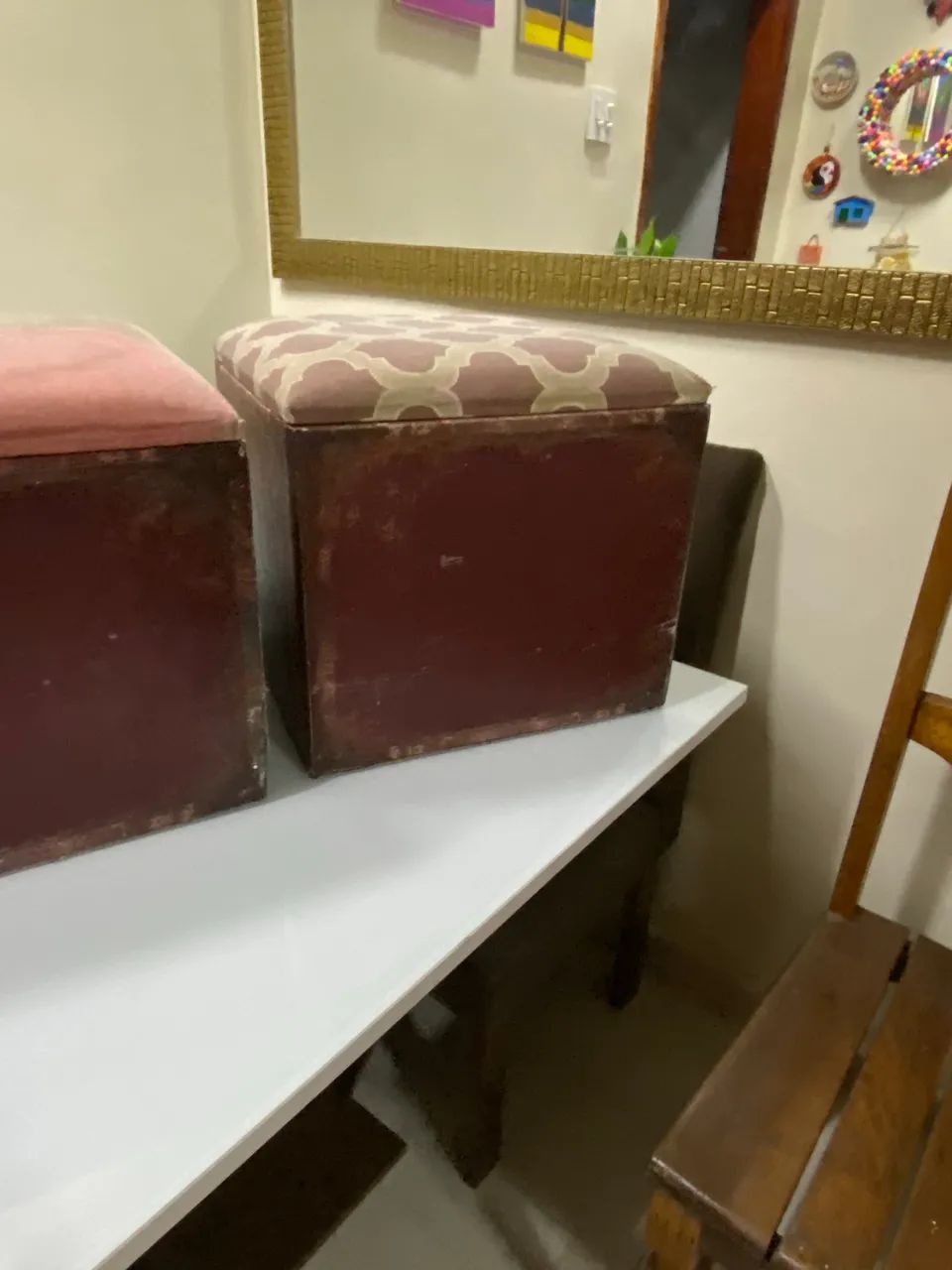 Rustic Pouf Trio65163268703875123