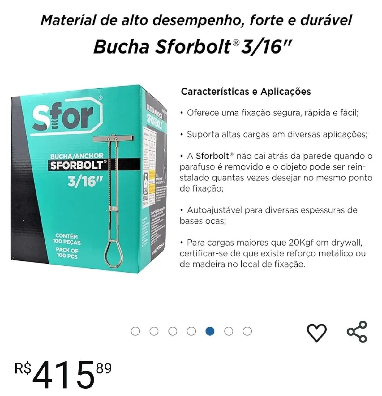 Bucha/Anchor Sforbolt 3/16" - 100 Peças - Foto 2