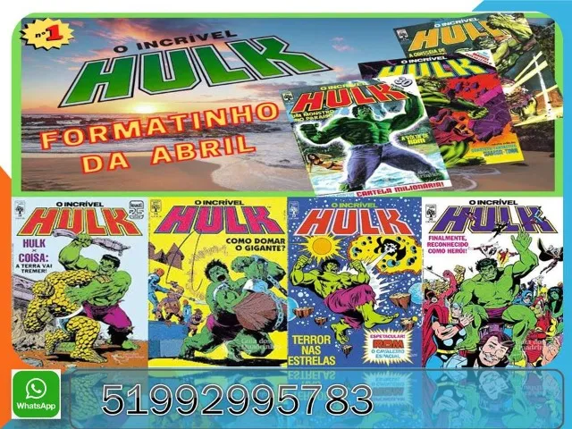 PACOTE DIGITALIZADO MARVEL HULK DA ABRIL C/165 GIBIS DIGITAIS