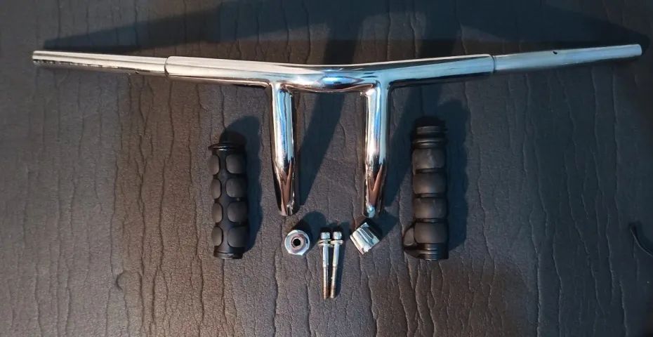 Guidão V-BAR Cromado (1pol./27mm) COMPLETO - Foto 4