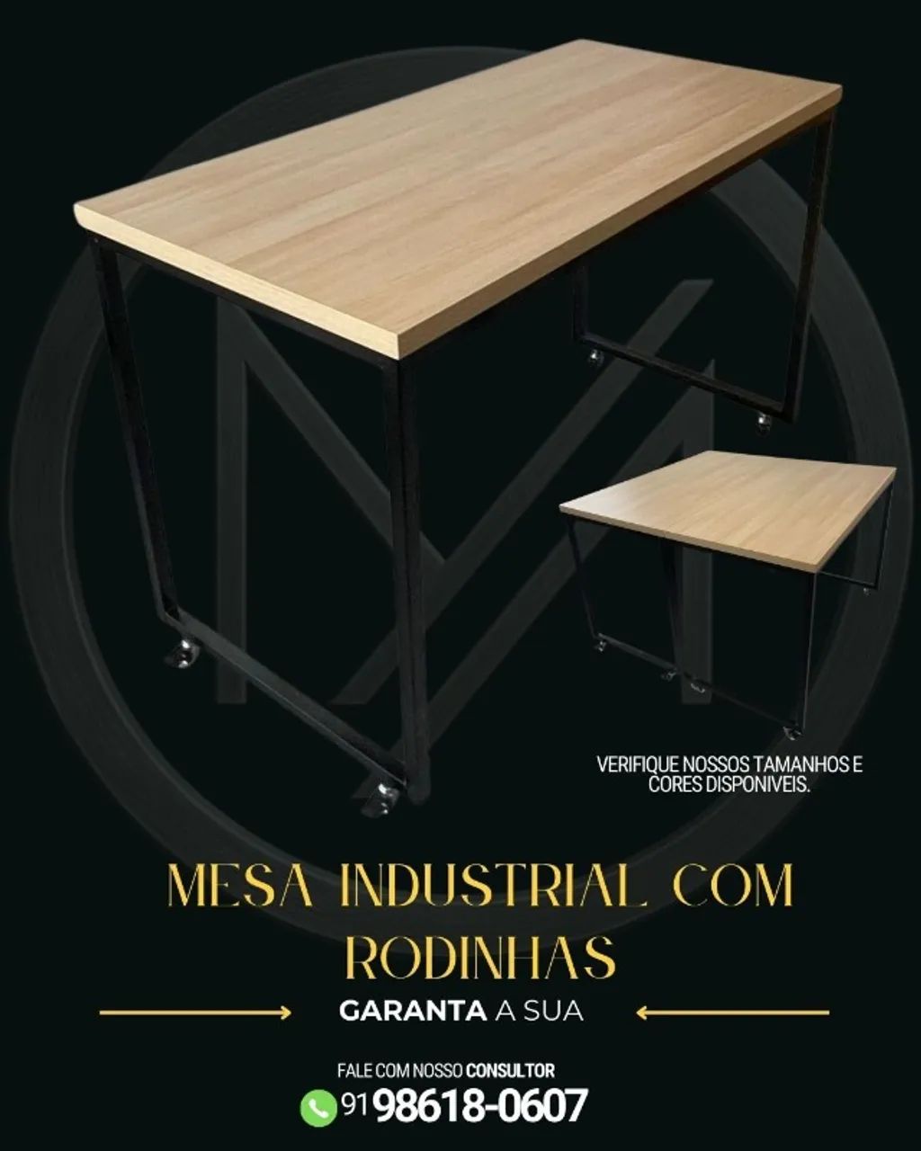 MESA INDUSTRIAL COM RODINHAS