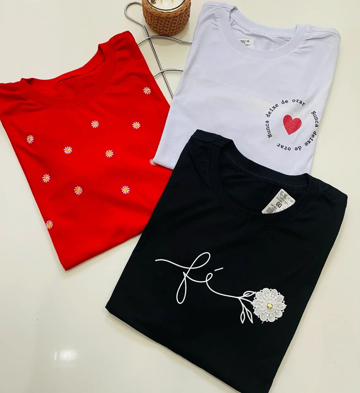 T-shirt feminina 100% algodão 