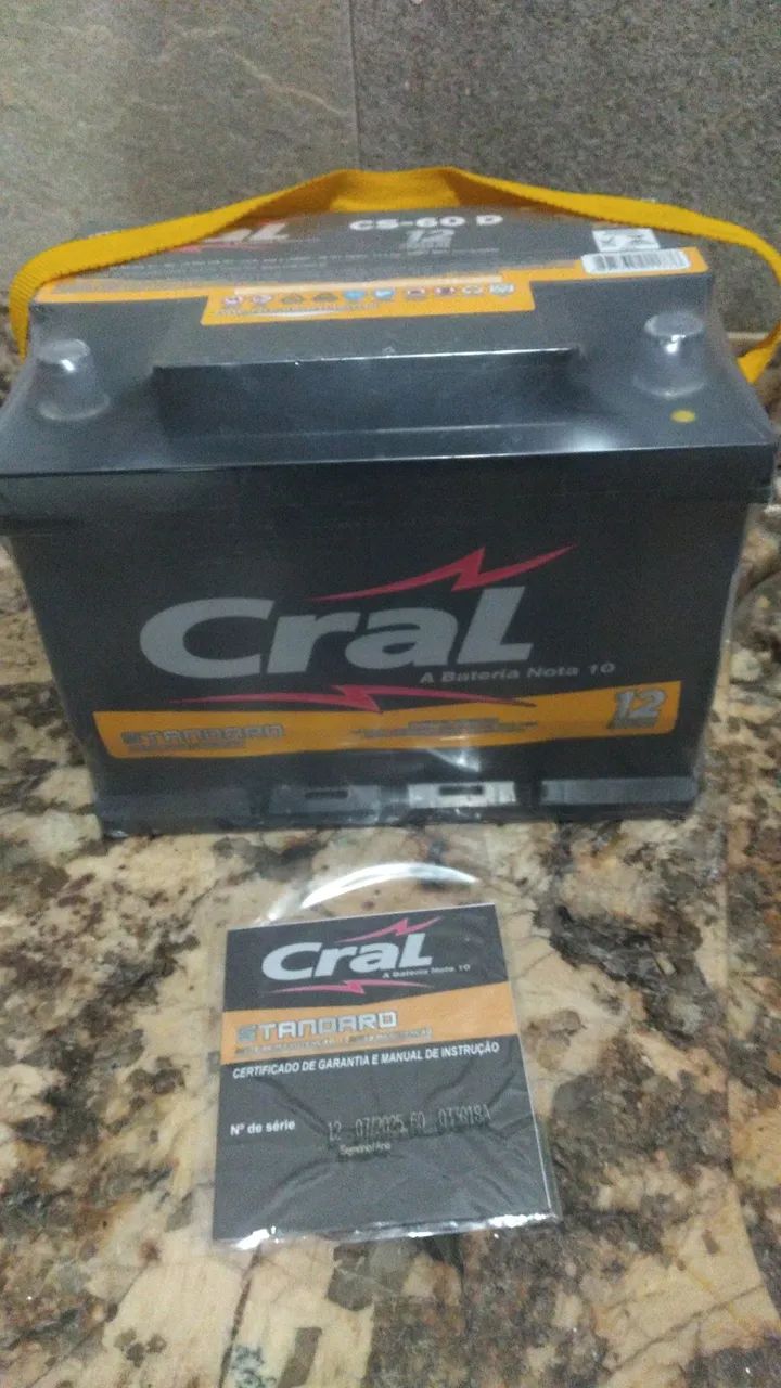 Bateria Cral 60 amperes nova com garantia e certificado, menor preço 230$