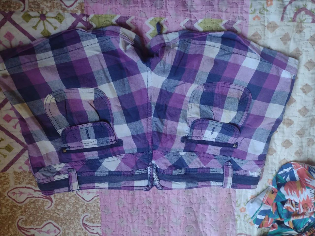 Short tamanho 42 xadrez roxo - Foto 2