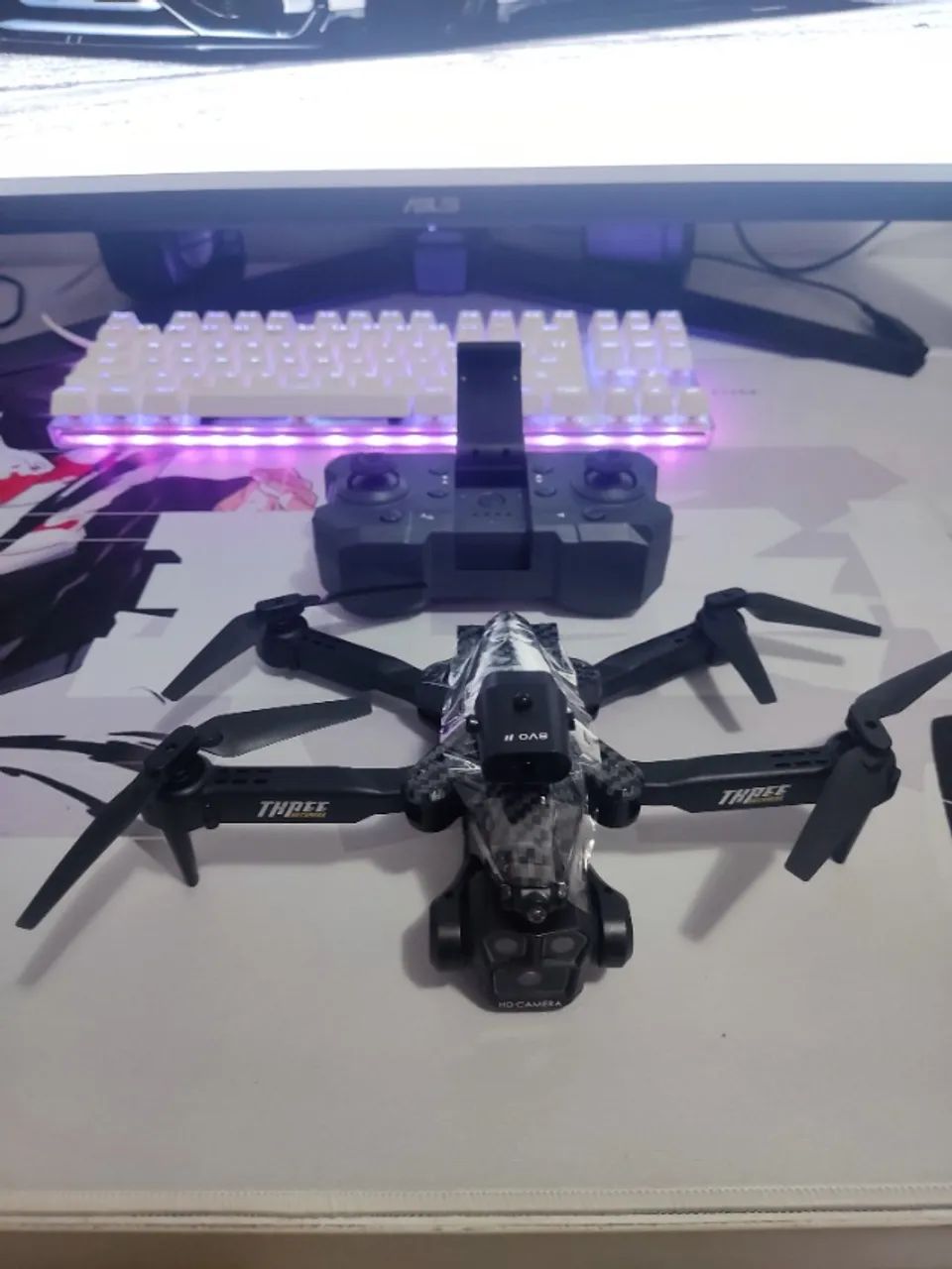 K10/E88 MAX Drone Fibra de Carbono  Três Câmera - Foto 3