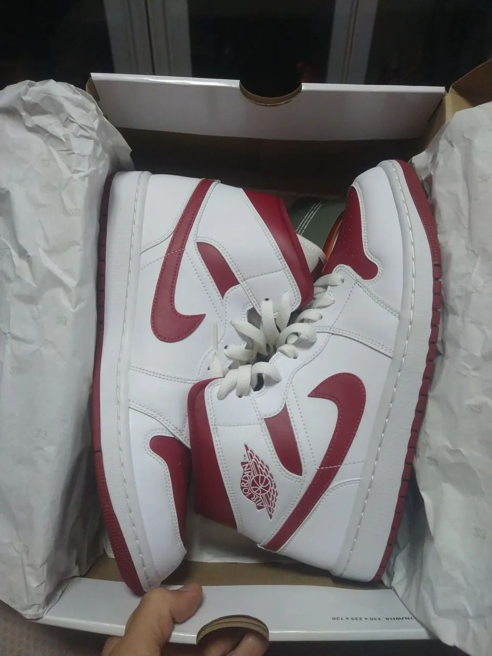 Air Jordan 1 mais reverse Chicago Nike branco e vermelho tênis 
