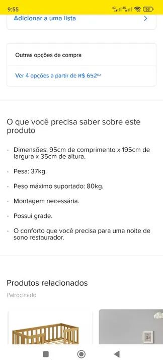 Cama Infantil Montessoriana Solteiro Cori Yescasa - Foto 3