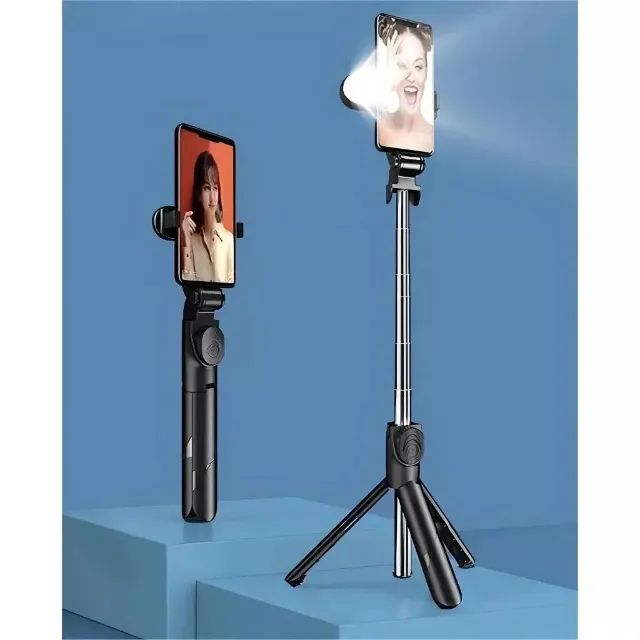 Bastão Pau de selfie Tripé Retrátil Com Luz LED Controle Bluetooth Celular - Foto 5