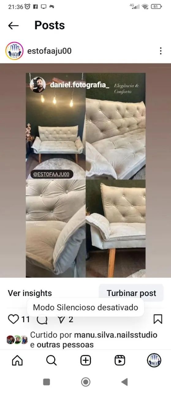 Sofá Azul Confortável e Elegante - Foto 3