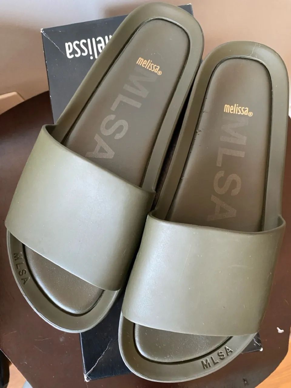 Sandália Melissa Slide Verde Militar